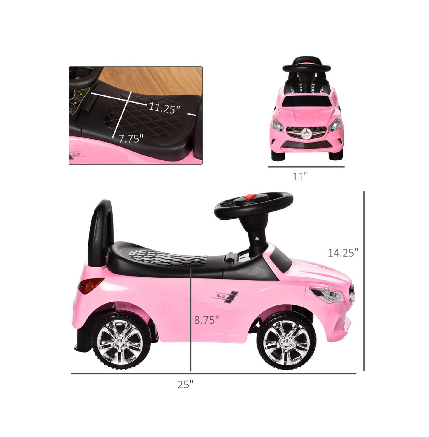 Детская игрушка YOBTOP Kids Ride On Push Car - Foot-to-Floor Walking Sliding Toy Car for Toddler, Working Horn Music Headlights and Storage — фото 3
