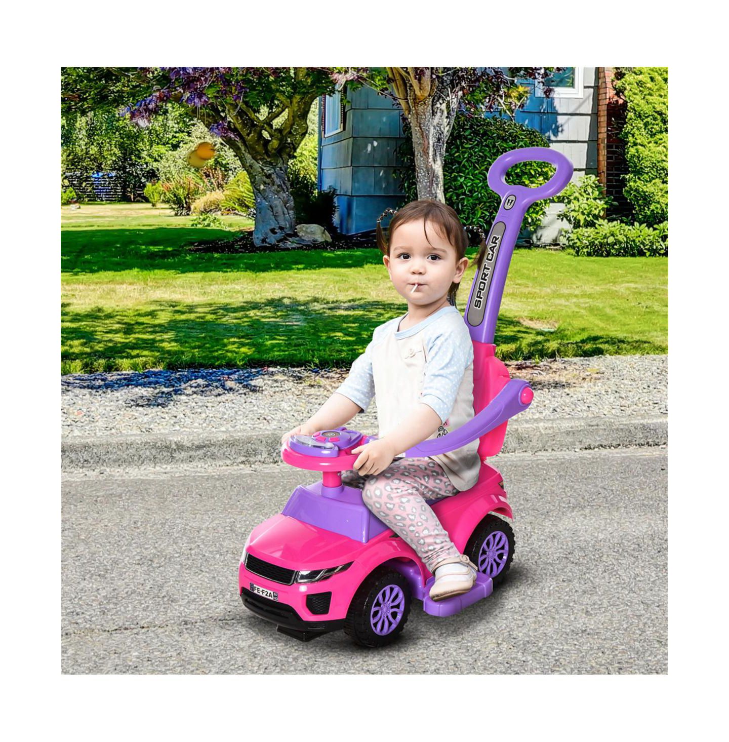 Детская игрушка YOBTOP 3-In-1 Ride On Push Car with Steering Wheel, Horn and Music, Metal, 55 lbs. Capacity, Ages 1-3 Years — фото 2