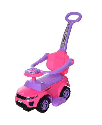 3-In-1 Ride On Push Car with Steering Wheel, Horn and Music, Metal, 55 lbs. Capacity, Ages 1-3 Years