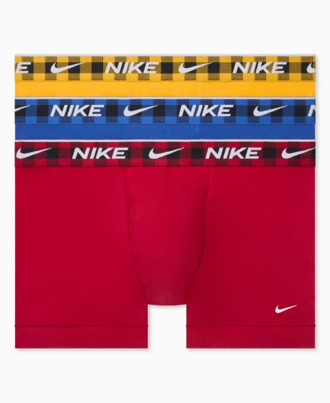 Мужские трусы-боксеры Nike Dri-FIT Essential из эластичного хлопка, набор из 3 шт, цвет: Красный / Королевский синий