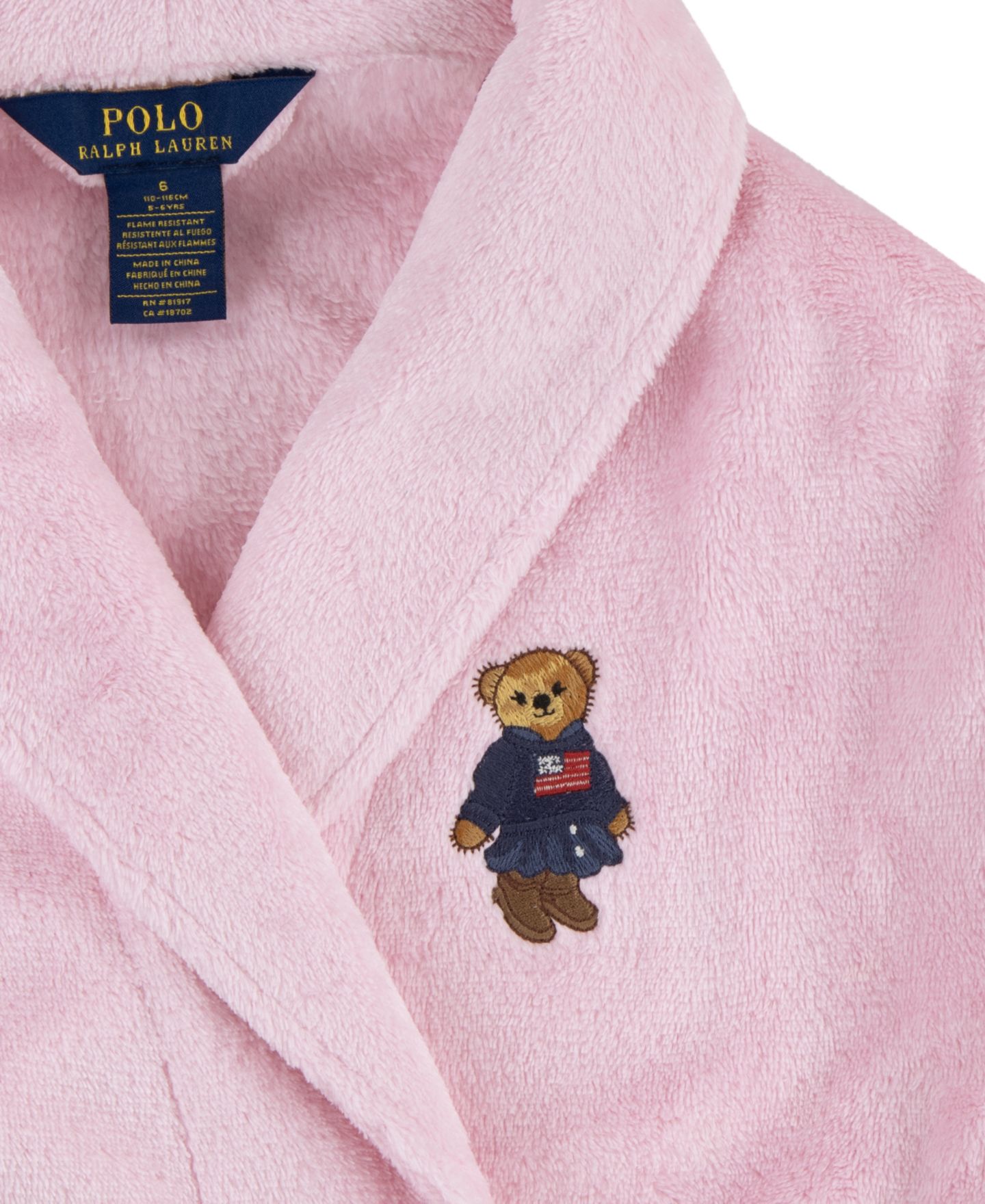 Халат Bear, махра — Polo Ralph Lauren, цвет: Розовый — фото 3