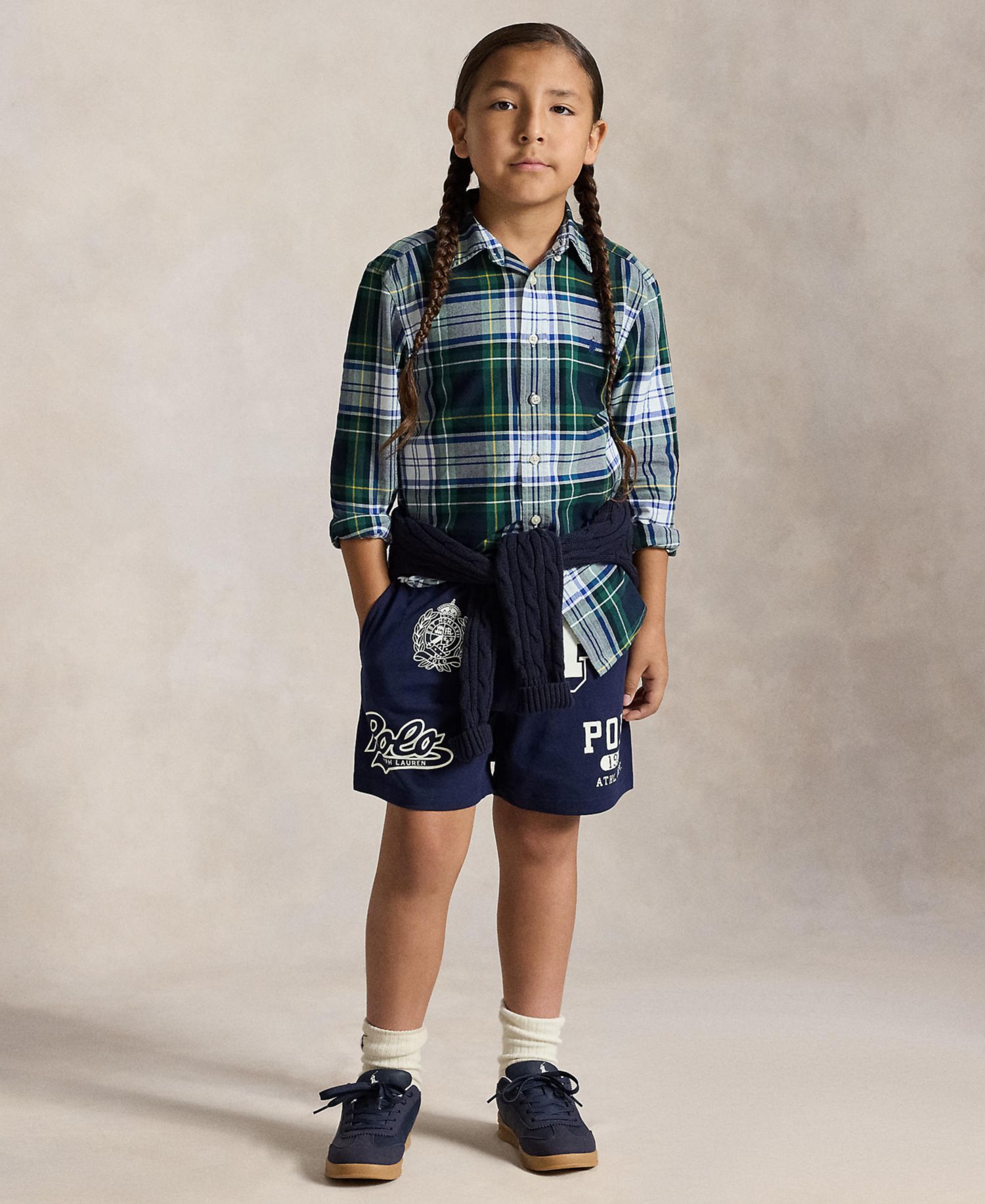 Boys' 8-20 Plaid Cotton Oxford Shirt