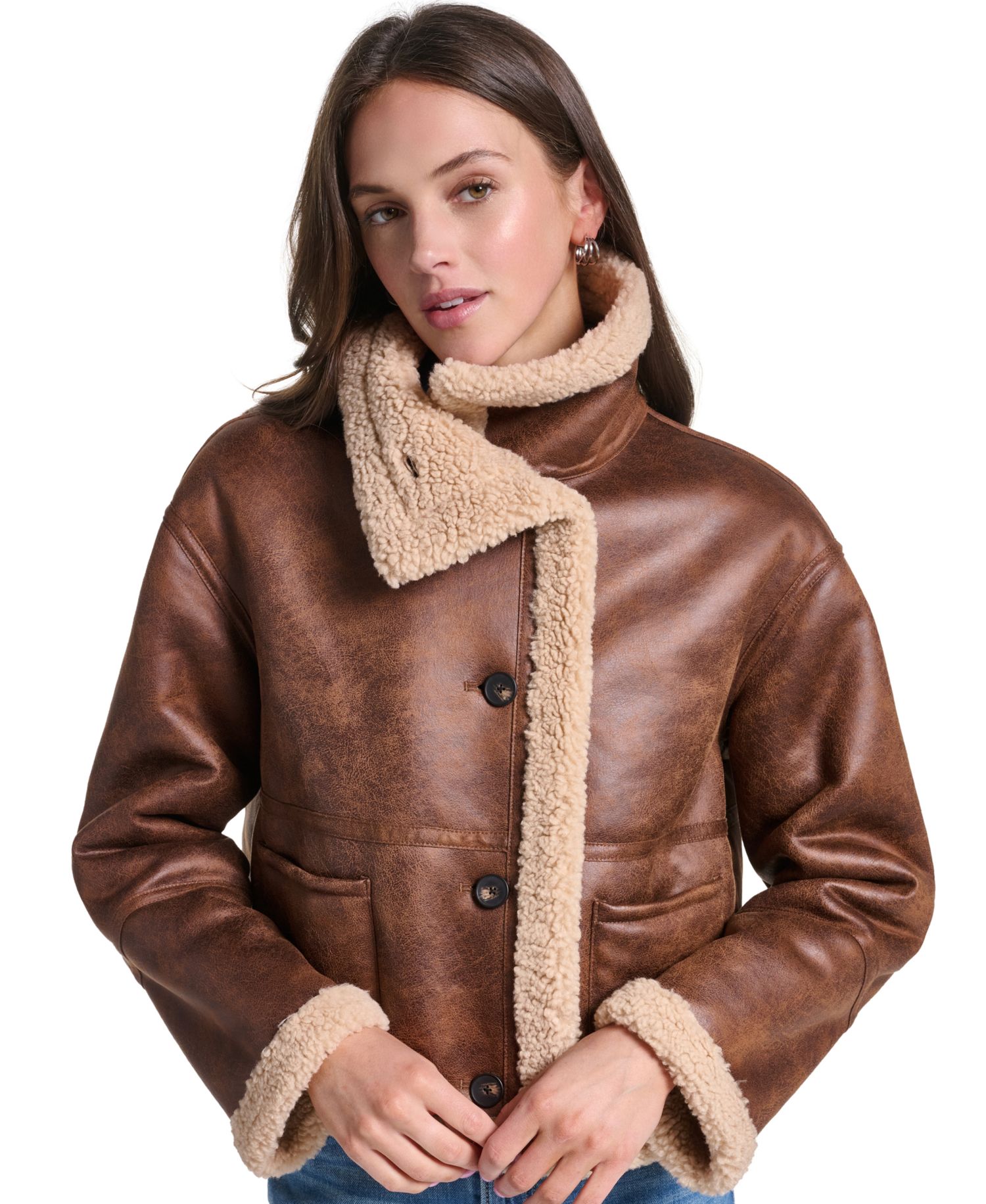 Women's Reversible Faux Shearling Jacket