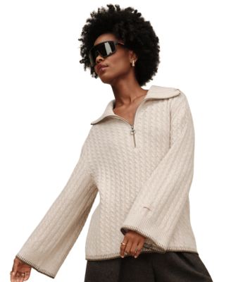 Women's Rylynn Quarter-Zip Cable-Knit Sweater
