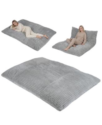 Convertible Bean Bag Floor Sofa with Machine-washable Corduroy Cover Soft Sponge
