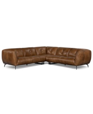 Avori Leather 3-Piece L-Shaped Sofa