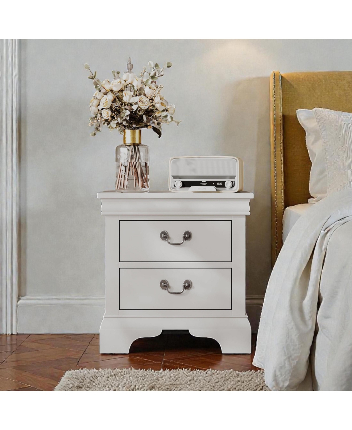 Flynama Classic 2-Drawer Wooden Nightstand