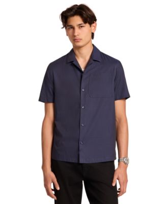 Men's Cotton Dobby Pindot Camp Collar Shirt