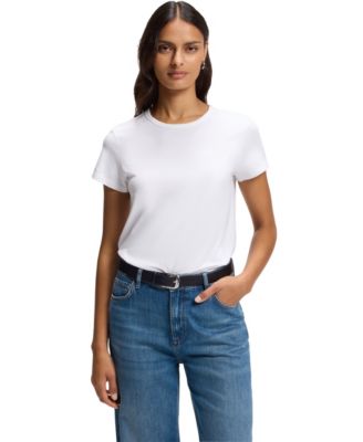 BOSS by Women's Evyta Slim-Fit Embroidered Logo T-Shirt
