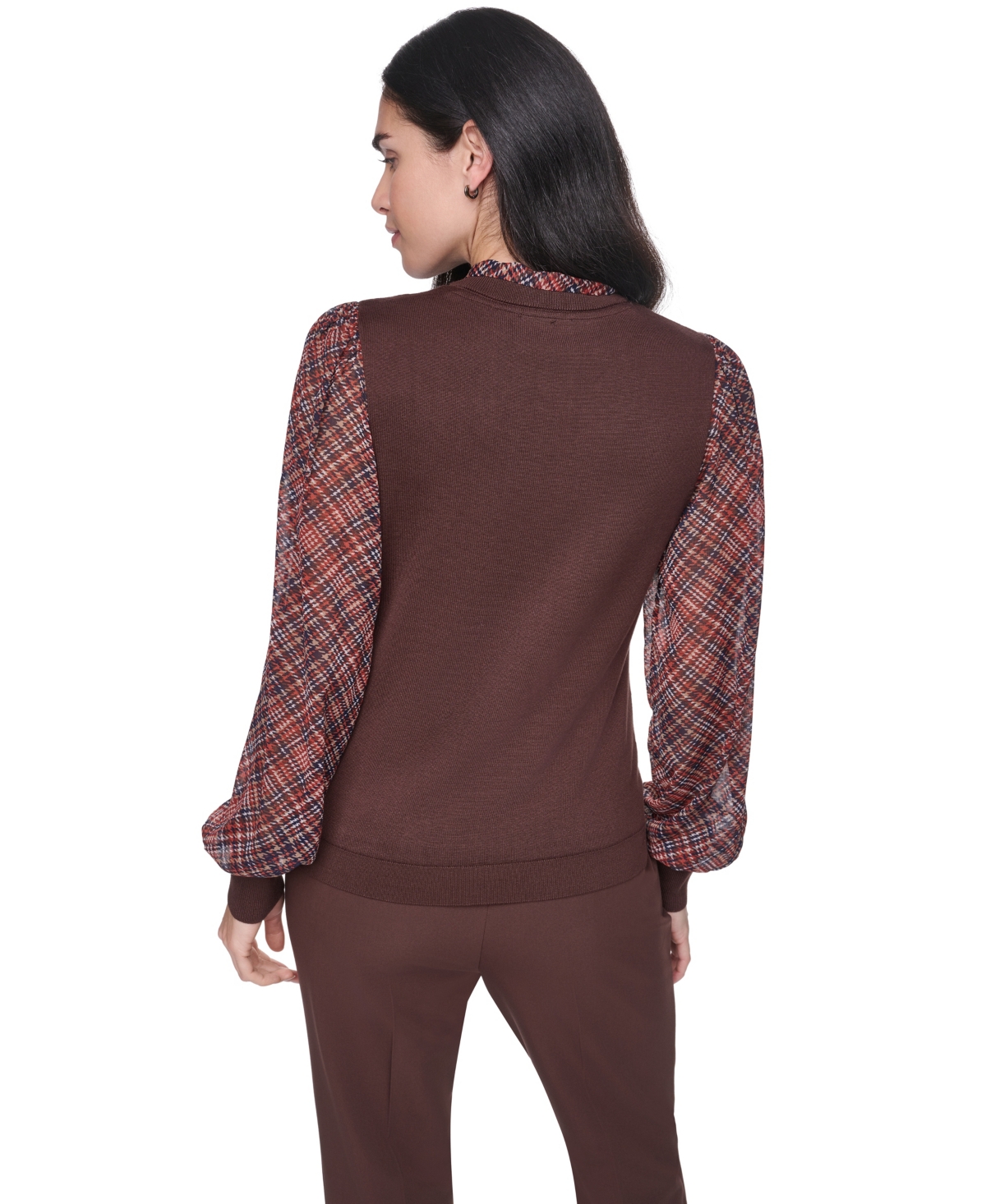 Tommy Hilfiger Women's V-Neck Tie-Neck Sweater