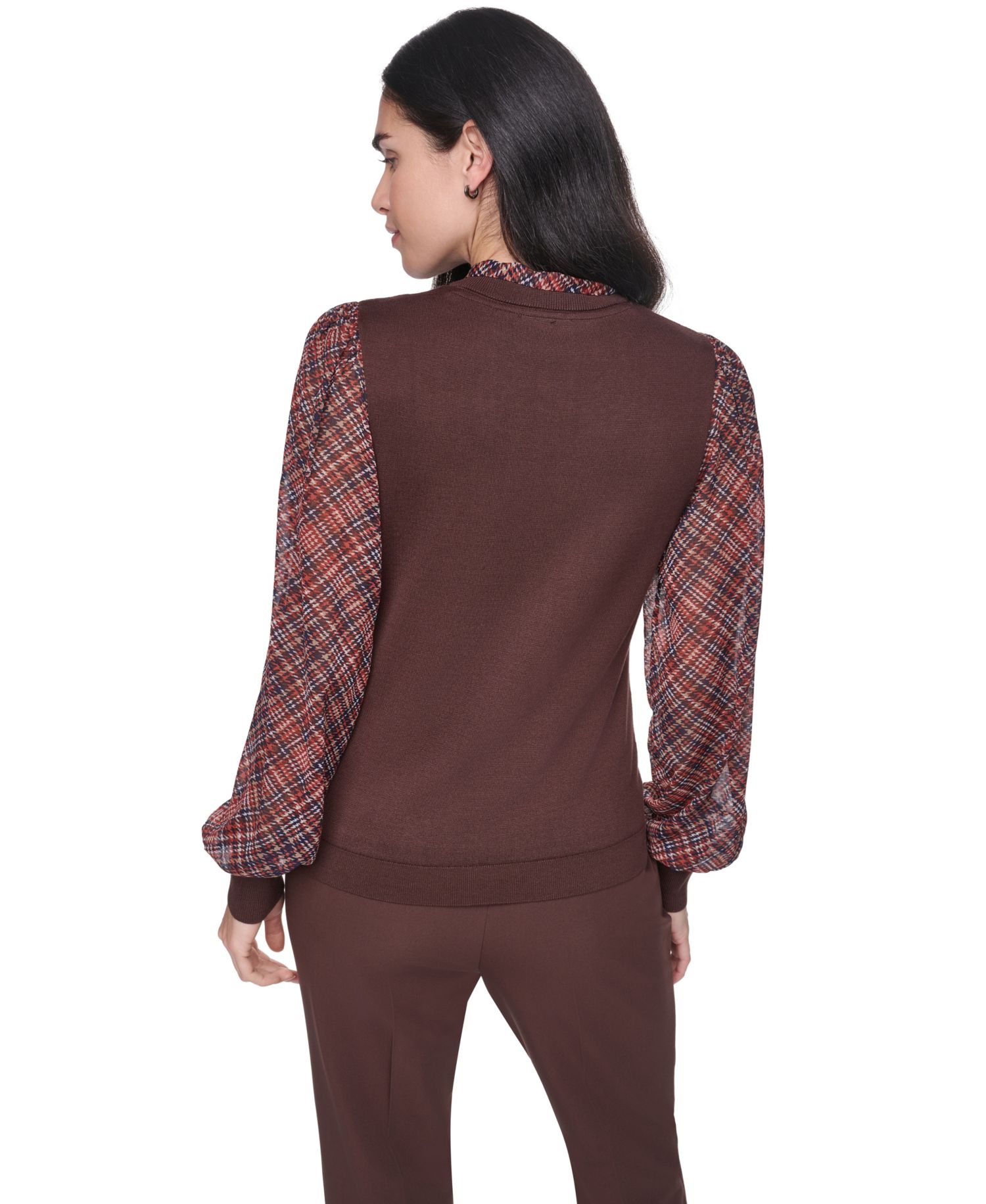 Women's V-Neck Tie-Neck Sweater