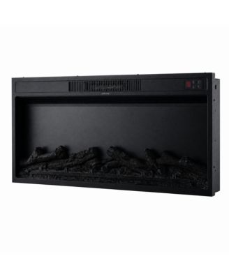 36" Recessed Electric Fireplace Insert with 12 Flame Colors, 750W/1500W Heater, Remote Control and Timer