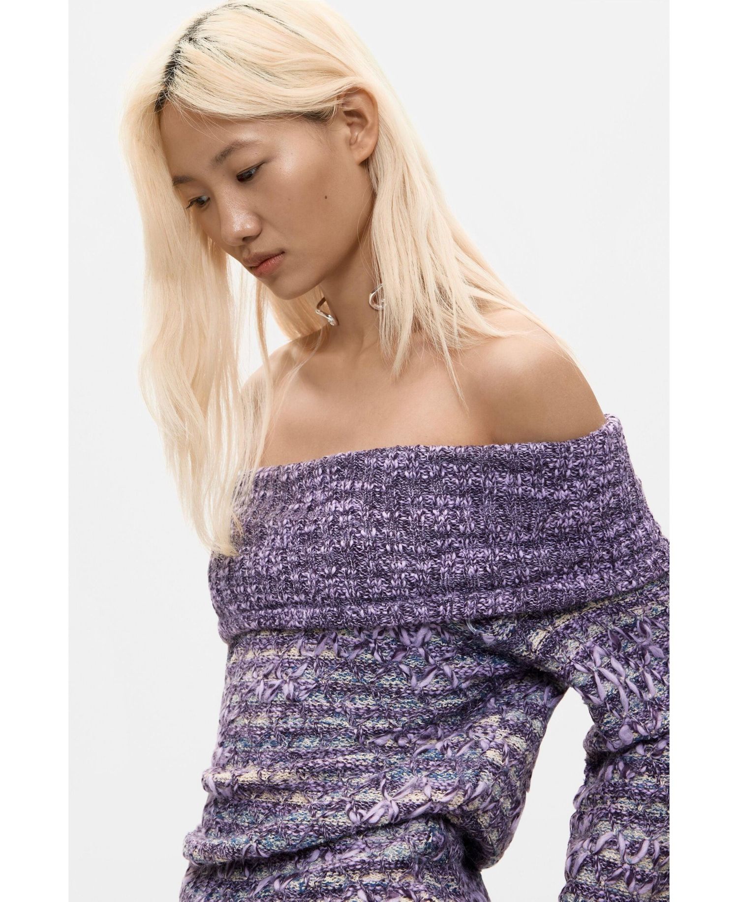 Women's Striped-Textured Knit Sweater