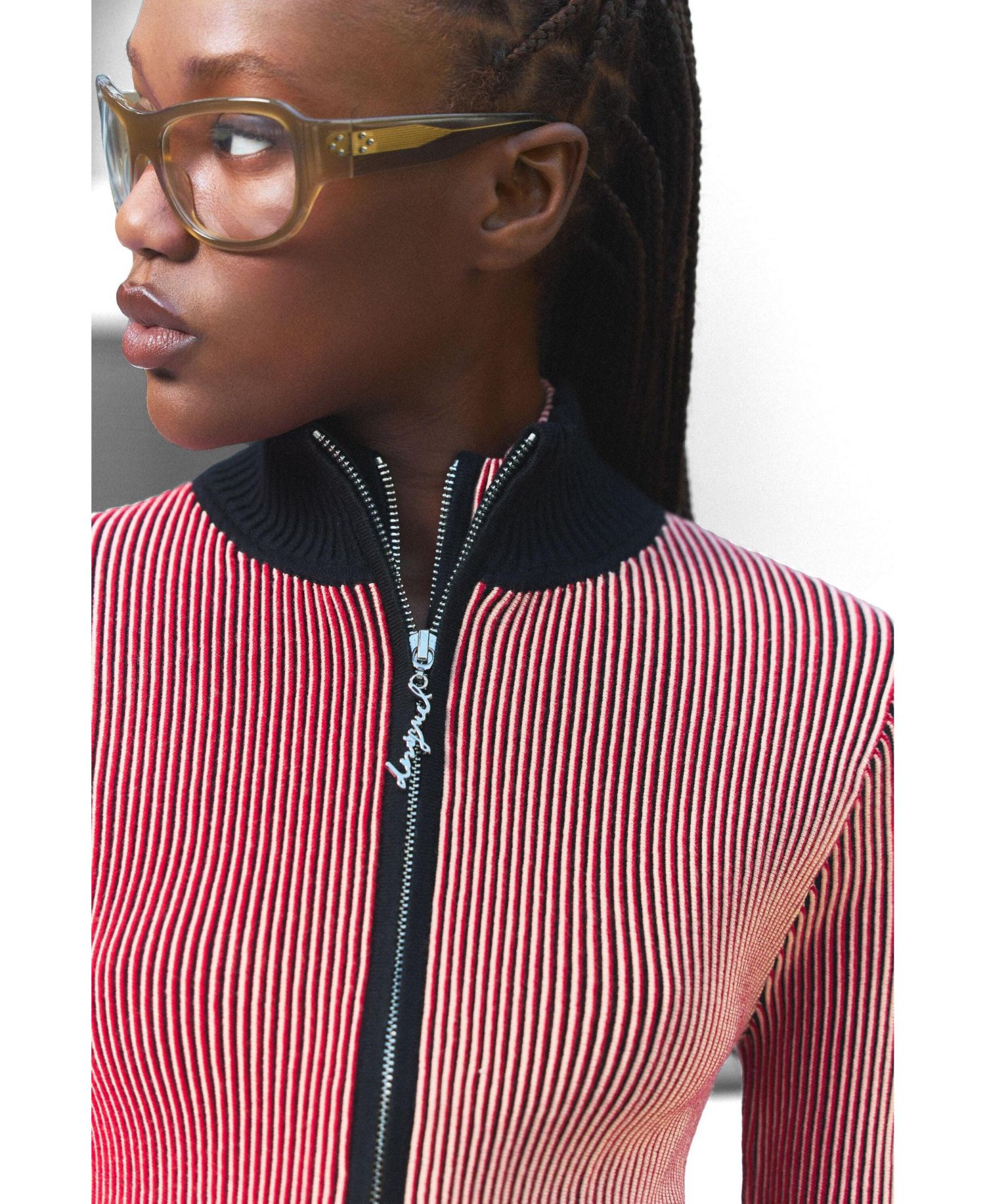Women's Full-Zip Iridescent-Knit Cropped Sweater