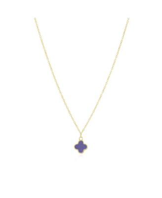 Mini Amethyst Single Clover Necklace 14K Gold