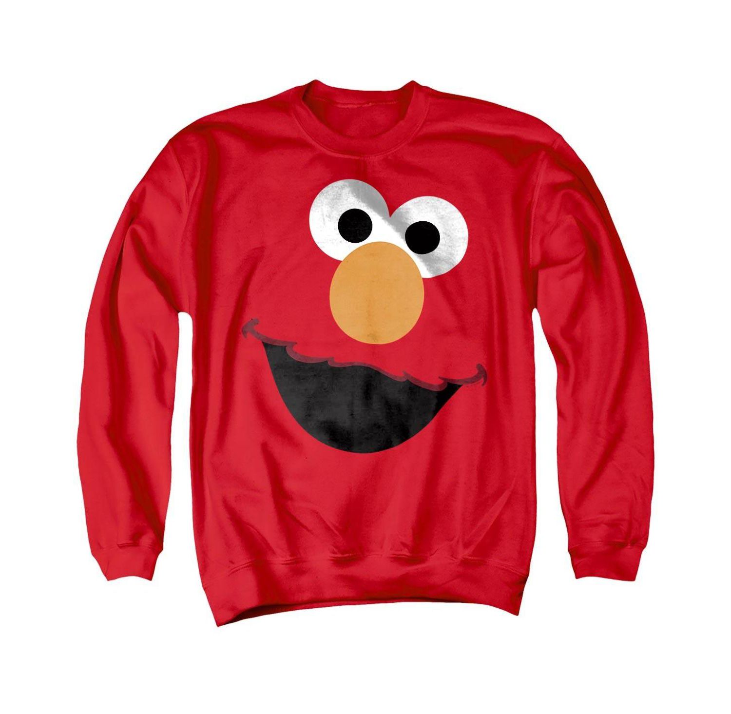 Men's Elmo Face Long-Sleeve Graphic Sweatshirt