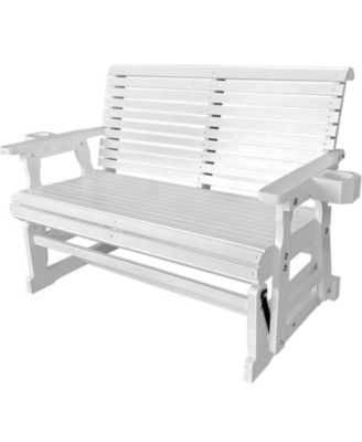 Patio Glider with Cup Holders, High Roll Back and Deep Contoured Seat,Heavy Duty 800 Lb (2-Seater