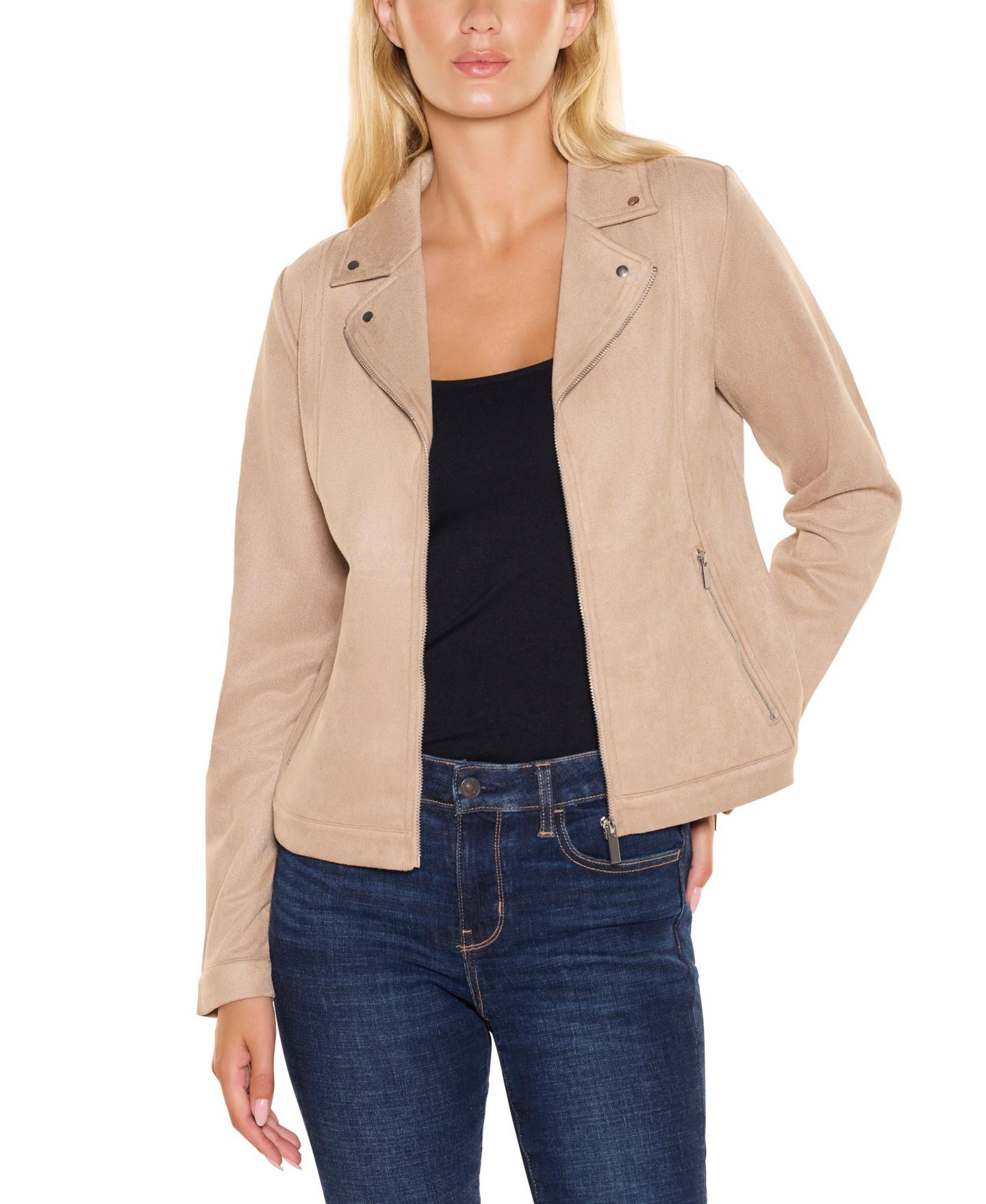 Женская куртка Belldini Faux-Suede Moto, цвет: Чёрный — фото 8