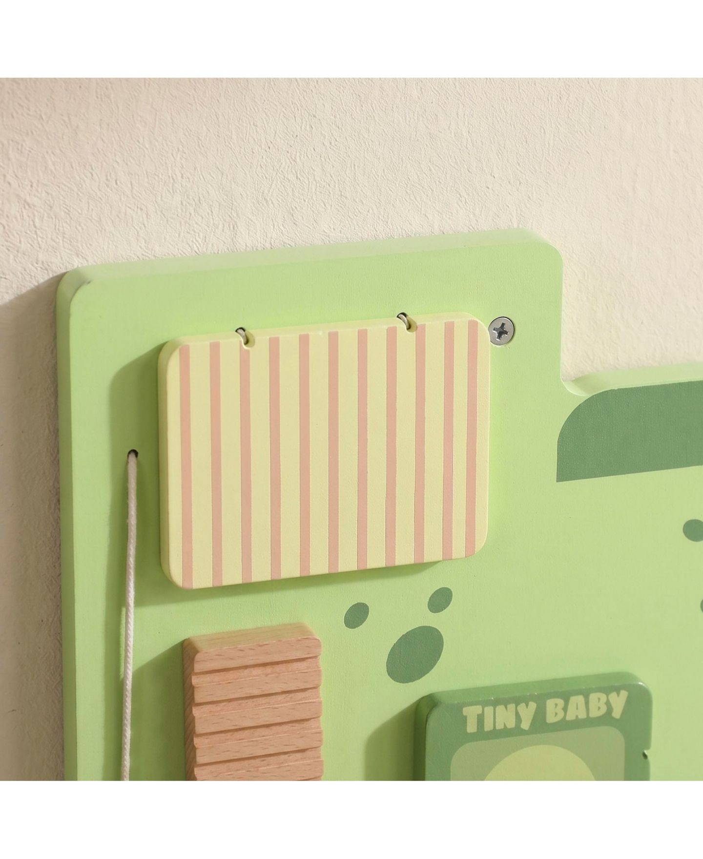 Детская игрушка Qaba Dinosaur Wall-Mounted Busy Board, Music and Sensory Learning, Ages 2+, цвет: Зелёный — фото 8