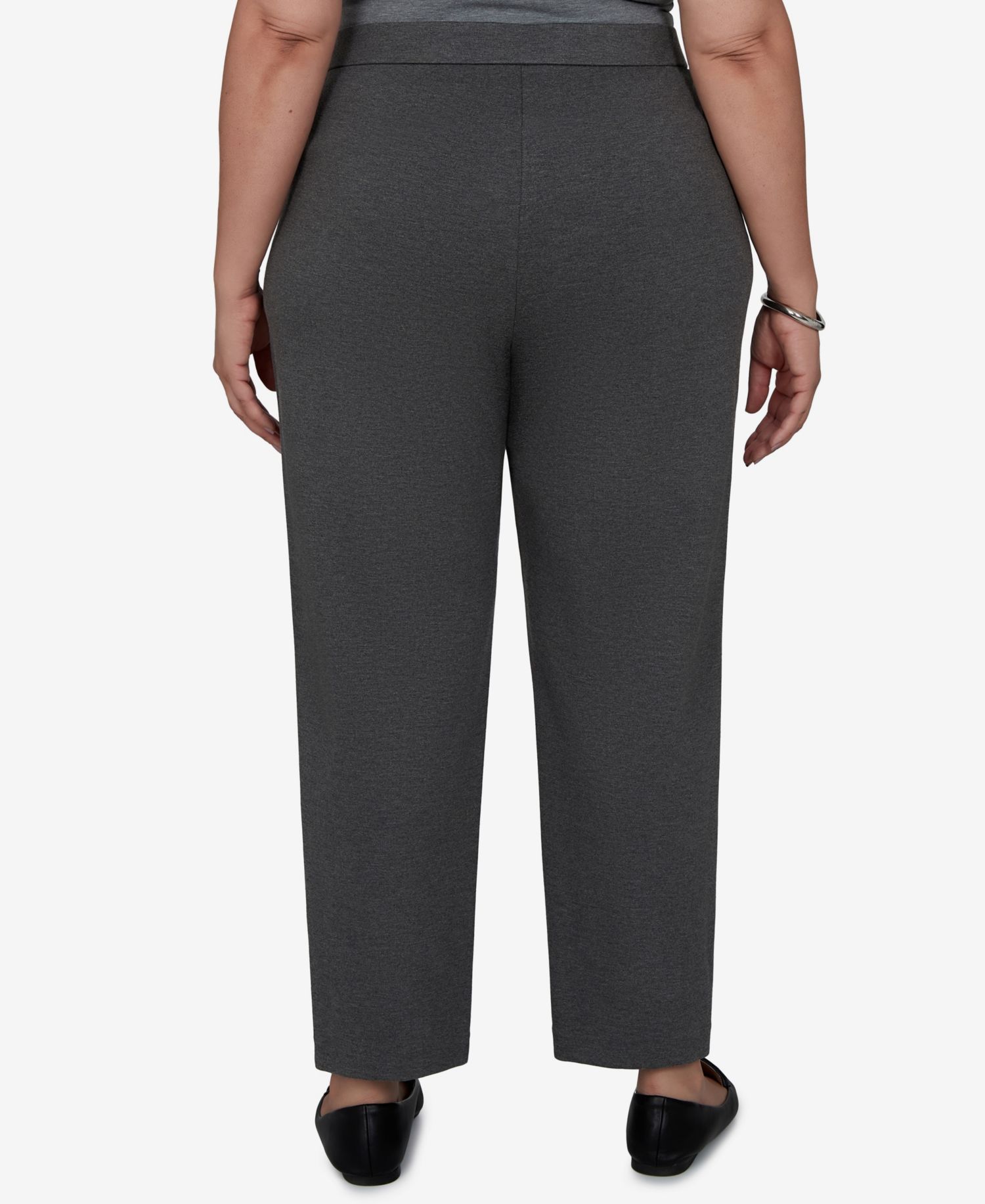Plus Size Pull-On Mid-Rise Ankle Pants
