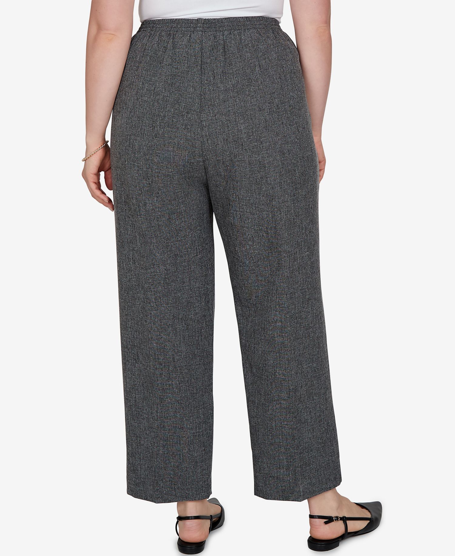 Plus Size Pull-On Mid-Rise Straight Pants