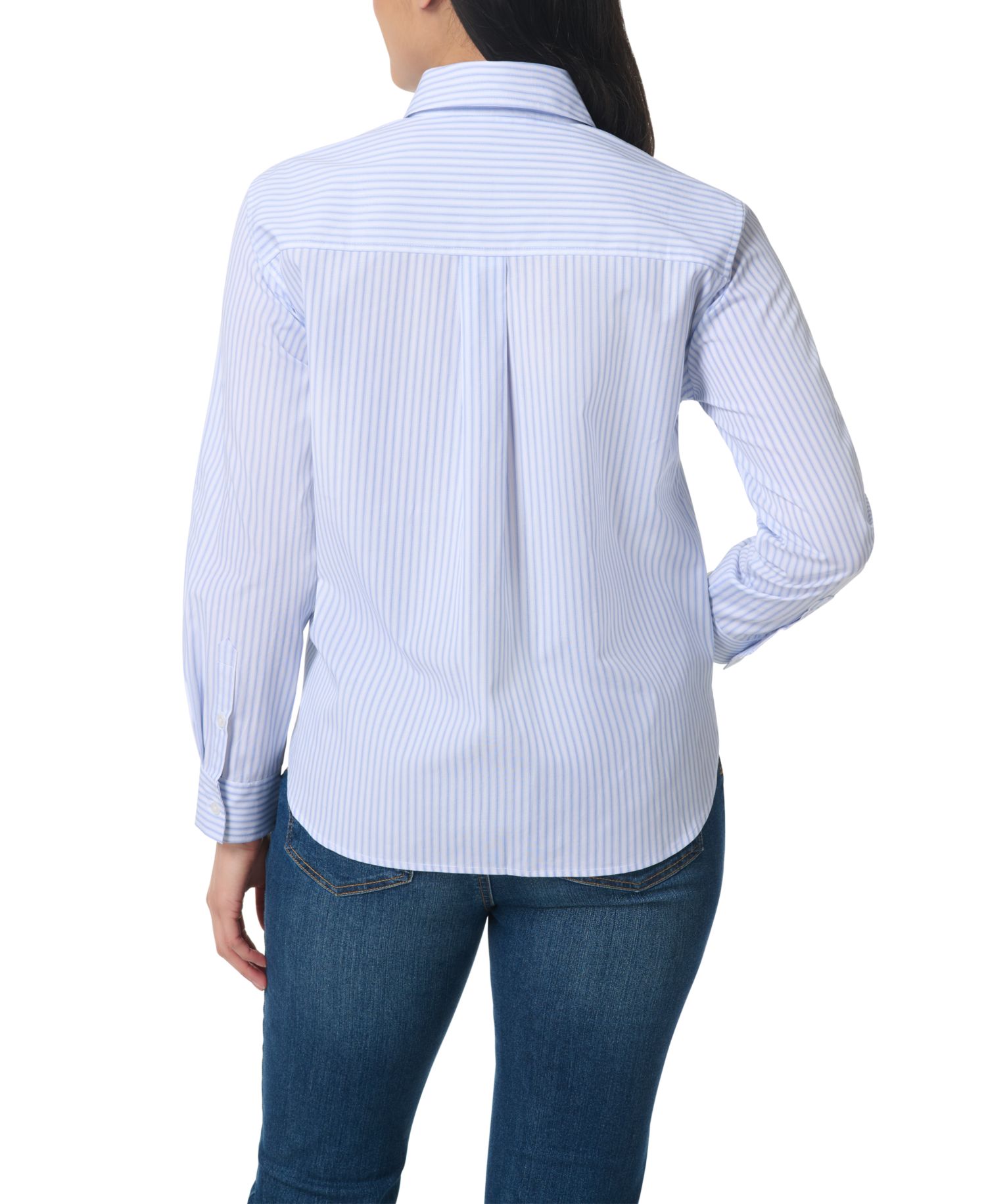 Women's Cotton Point-Collar Long-Sleeve Shirt
