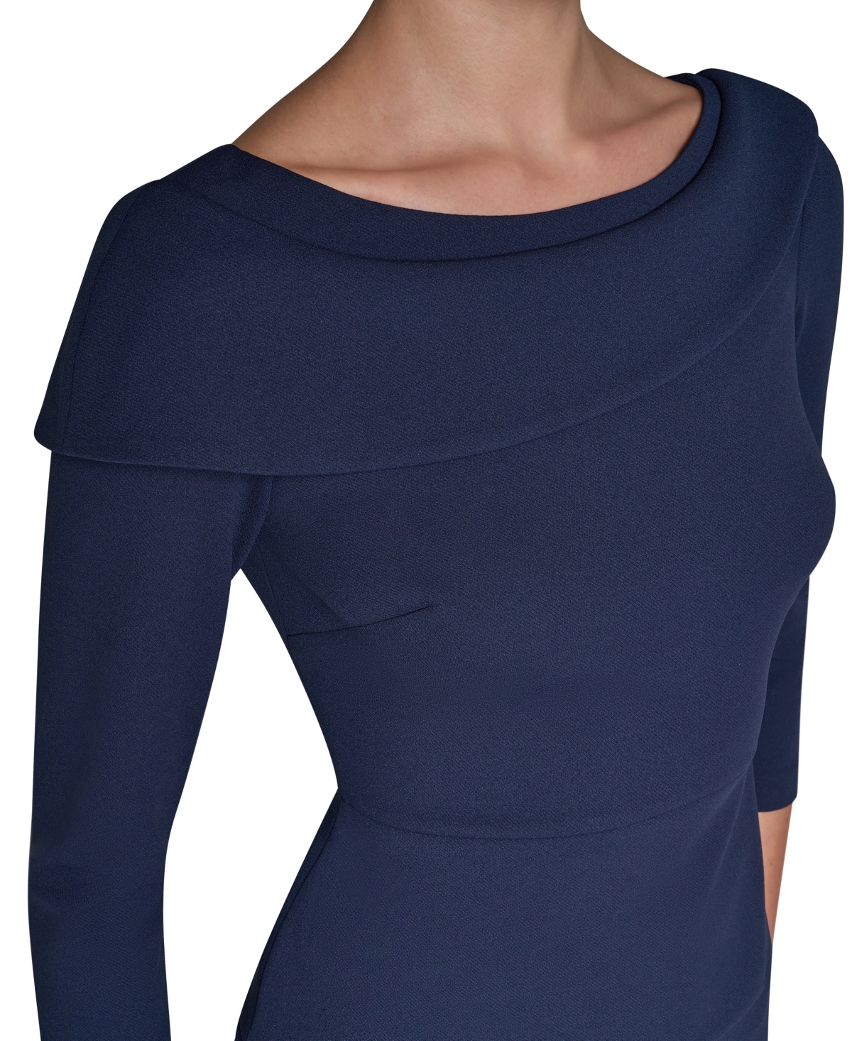 Donna Karan New York Petite Foldover Peplum Sheath 3/4-Sleeve Dress