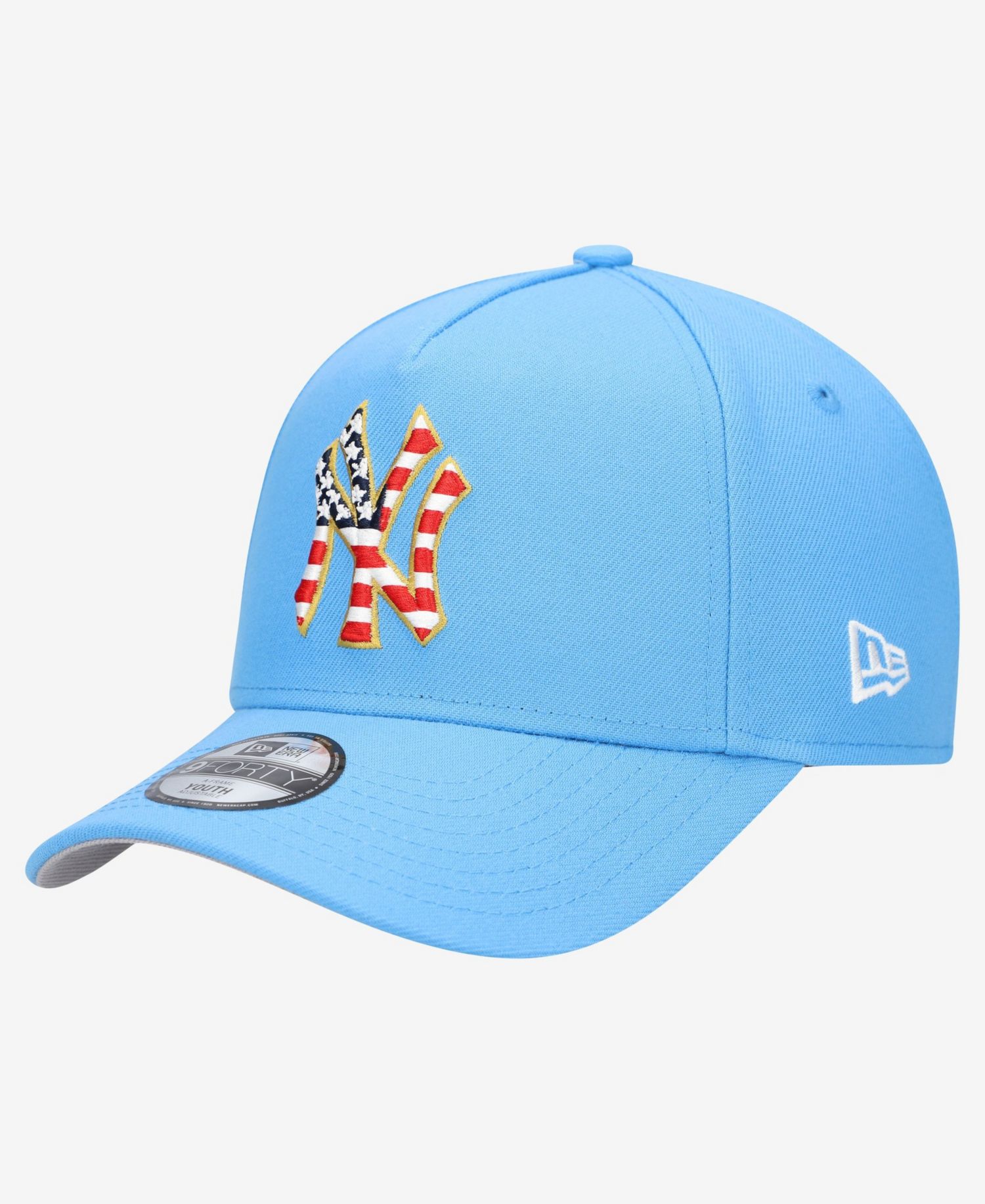 Big Boys and Girls Light Blue New York Yankees Celebrate America's 250th 9FORTY A-Frame Adjustable Hat
