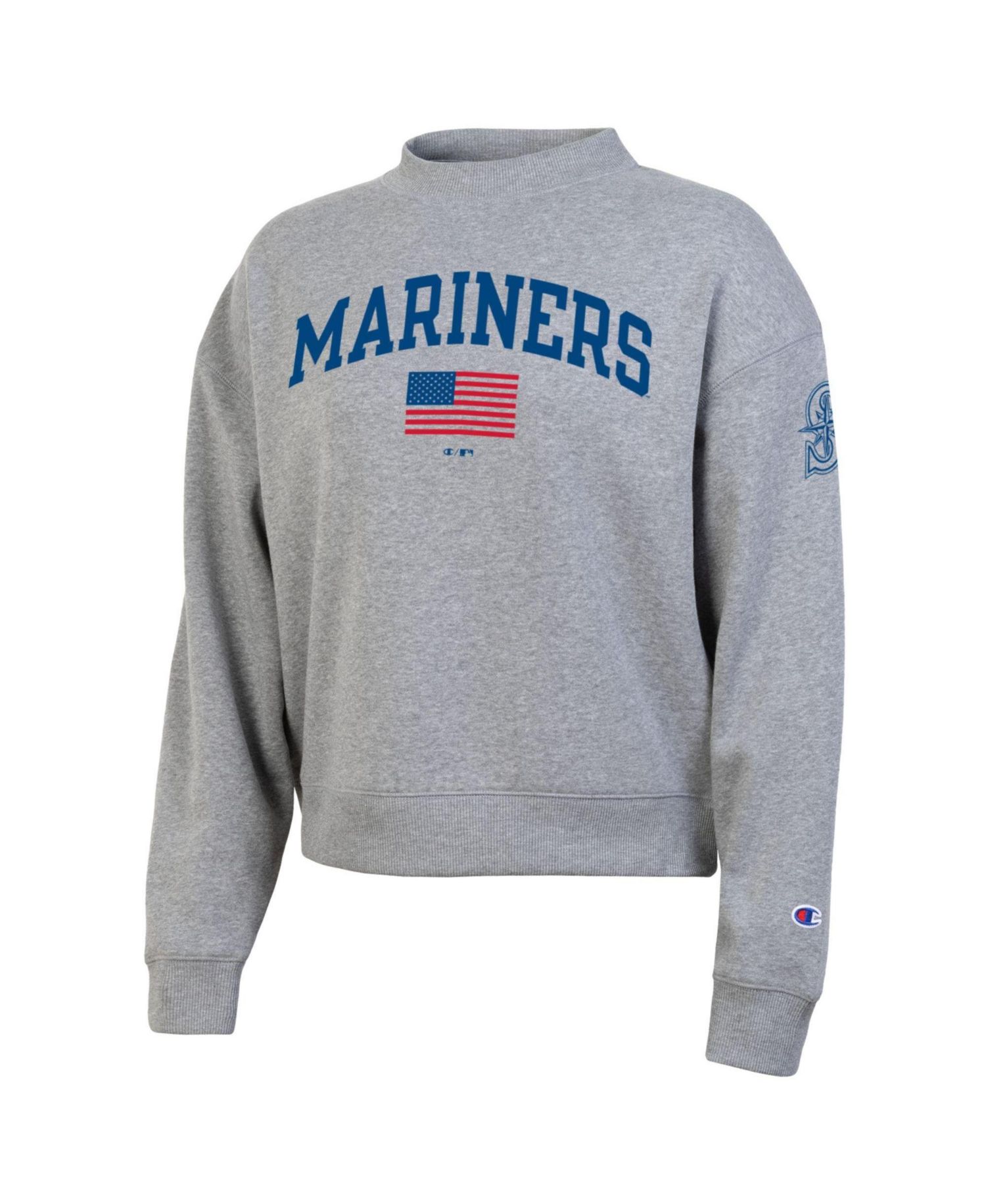 Women's Seattle Mariners Americana Triumph Fleece Tri-Blend Graphic Sweatshirt