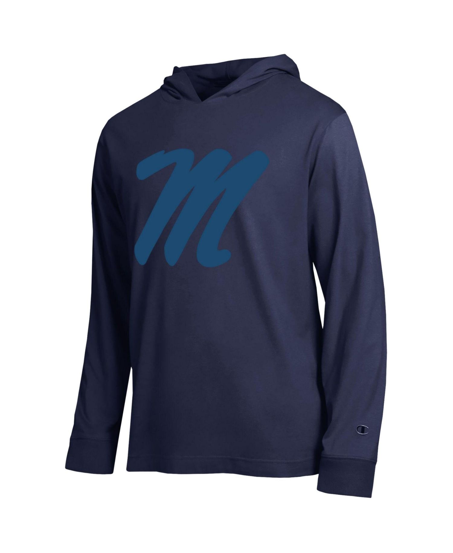 Men's Navy Ole Miss Rebels Tonal All-Star Long Sleeve Hooded T-Shirt