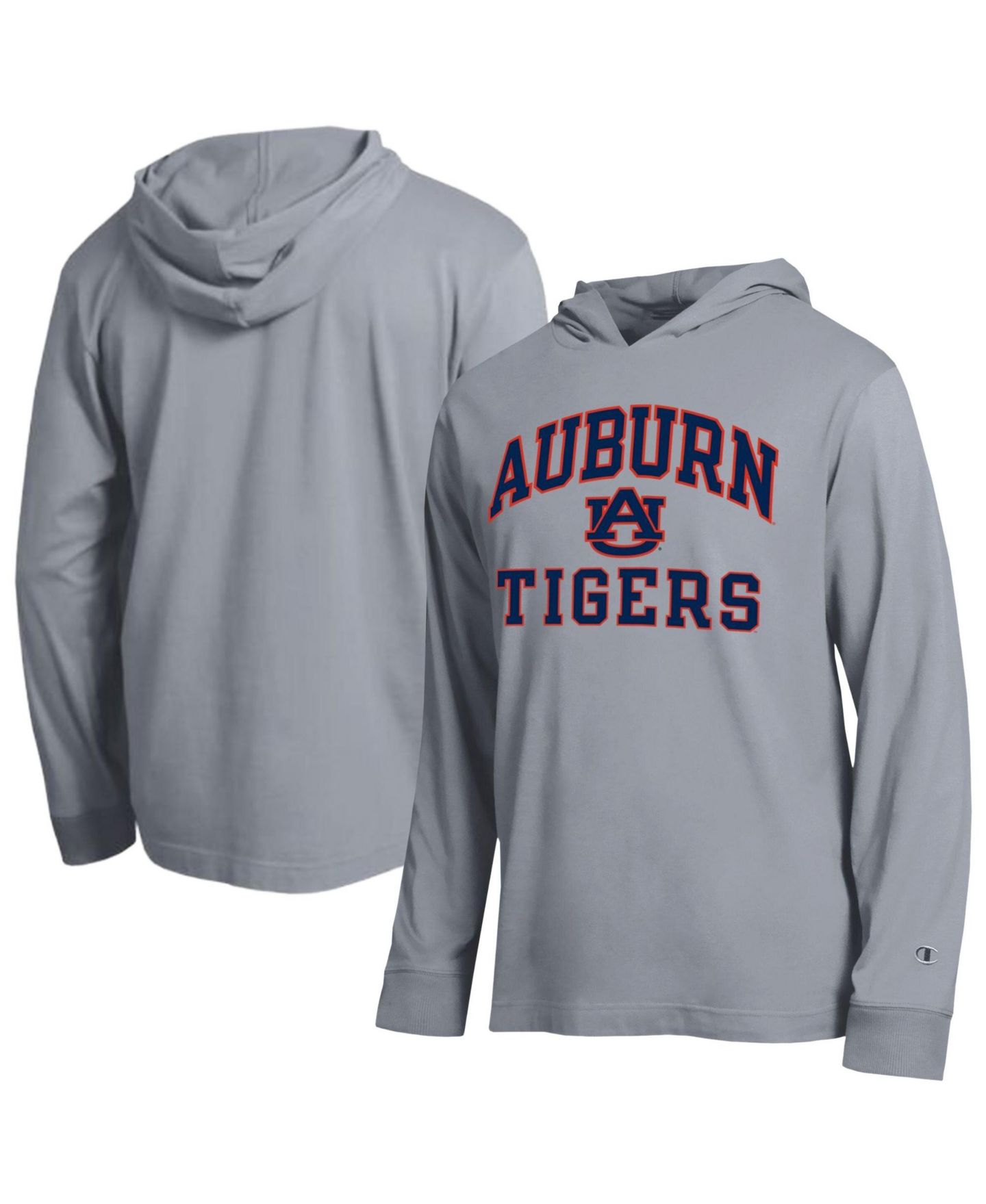Мужская футболка Champion Heather Gray Auburn Tigers High Motor All-Star Long Sleeve Hooded — фото 1