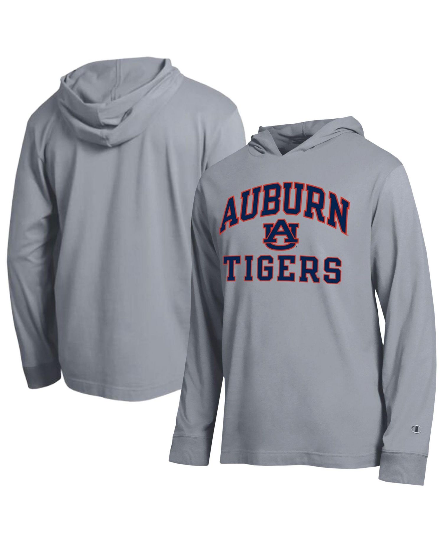 Men's Heather Gray Auburn Tigers High Motor All-Star Long Sleeve Hooded T-Shirt