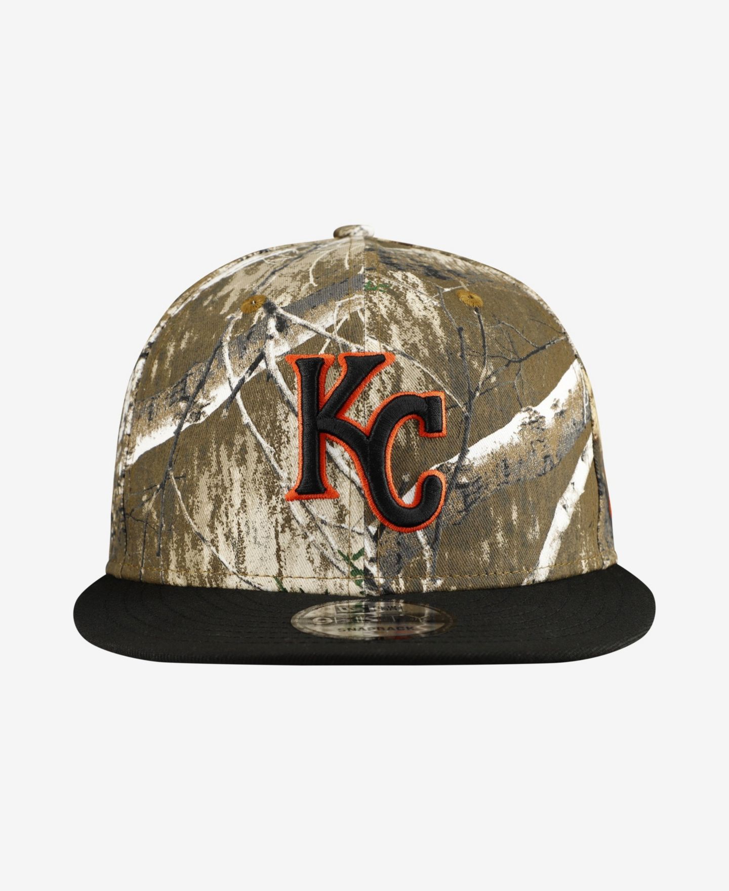 Мужская кепка New Era Camo Kansas City Royals Realtree Orange Pop 9FIFTY Snapback Hat — фото 4
