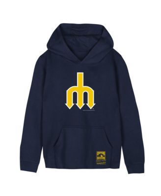 Big Boys and Girls Navy Seattle Mariners Retro Logo Hoodie