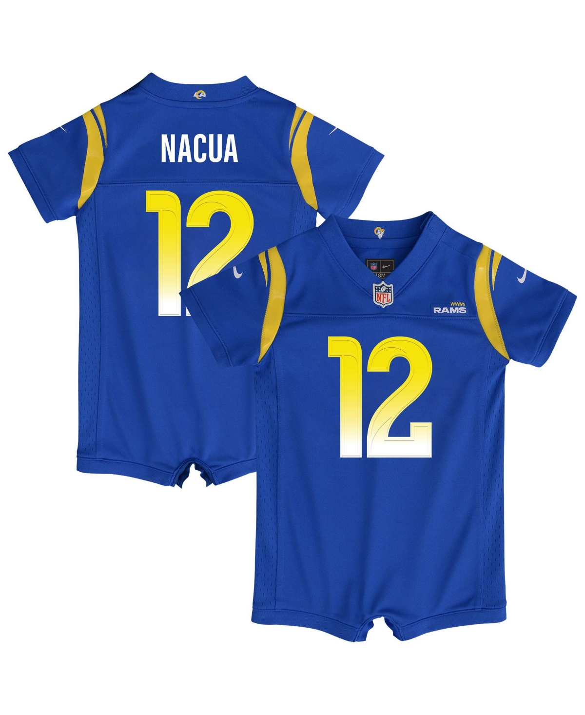 Nike Baby Boys and Girls Puka Nacua Royal Los Angeles Rams Romper Game Jersey