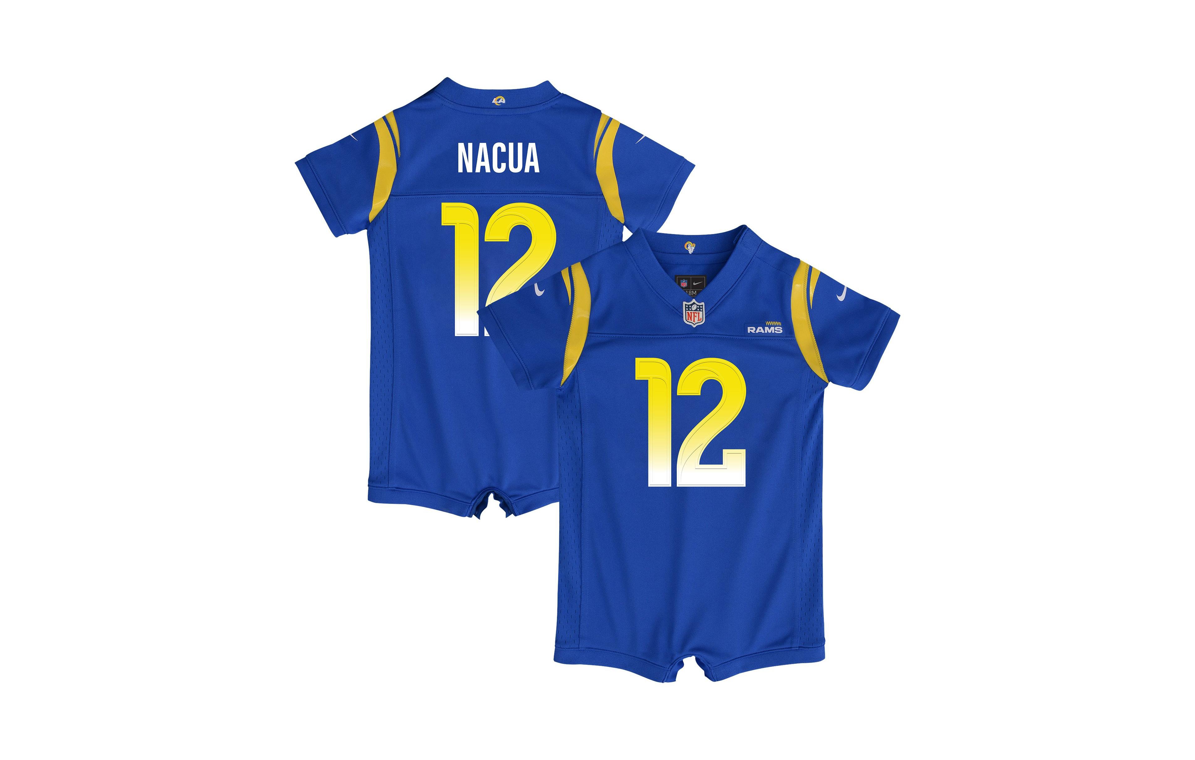 Nike Baby Boys and Girls Puka Nacua Royal Los Angeles Rams Romper Game Jersey