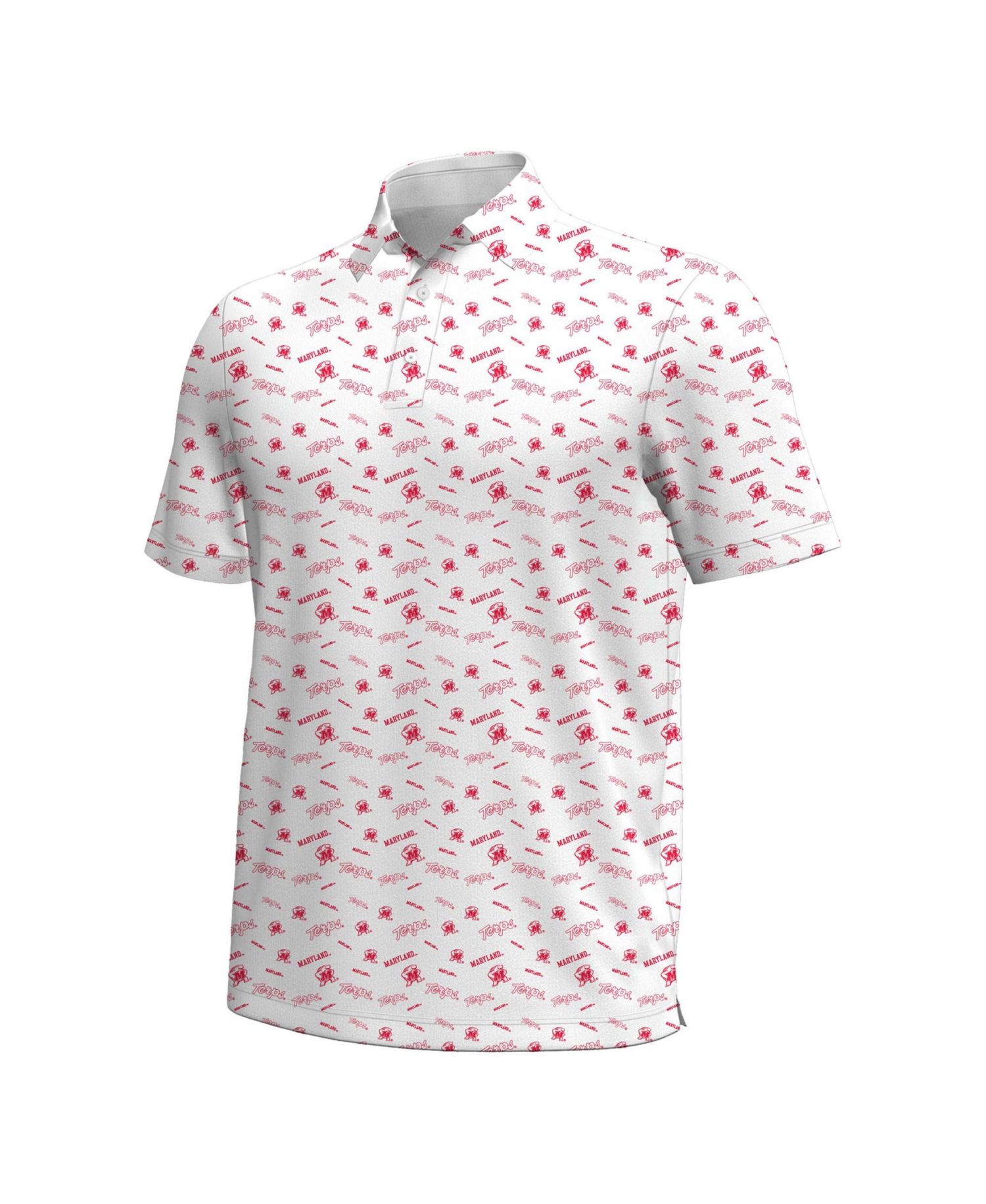 Men's White Maryland Terrapins Gameday Armourfuse Polo Shirt