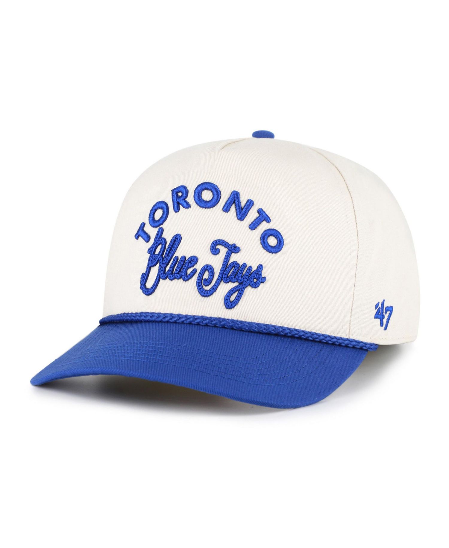 Men's Natural/Royal Toronto Blue Jays Rope Script Hitch Adjustable Hat