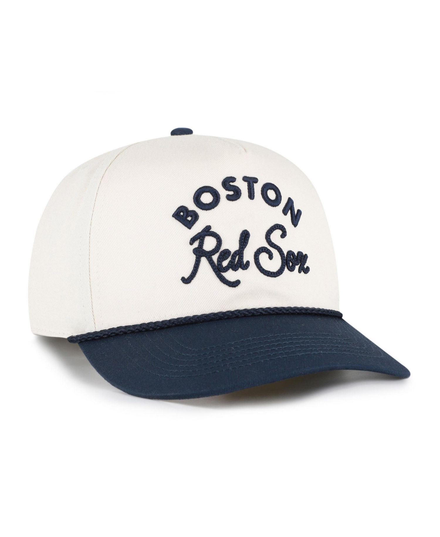 Men's Natural/Navy Boston Red Sox Rope Script Hitch Adjustable Hat