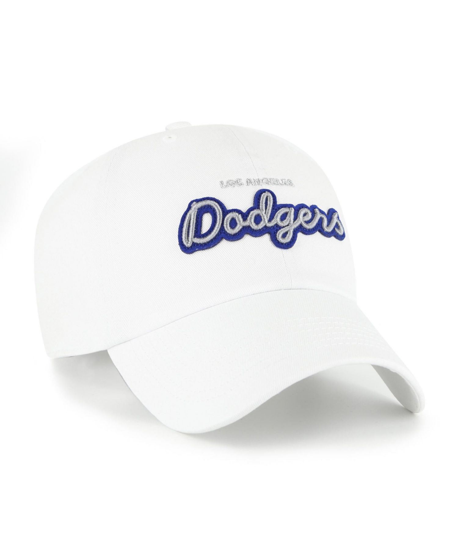 Women's White Los Angeles Dodgers Trendy Script Clean Up Adjustable Hat