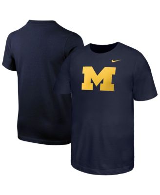Big Boys and Girls Navy Michigan Wolverines Logo T-Shirt