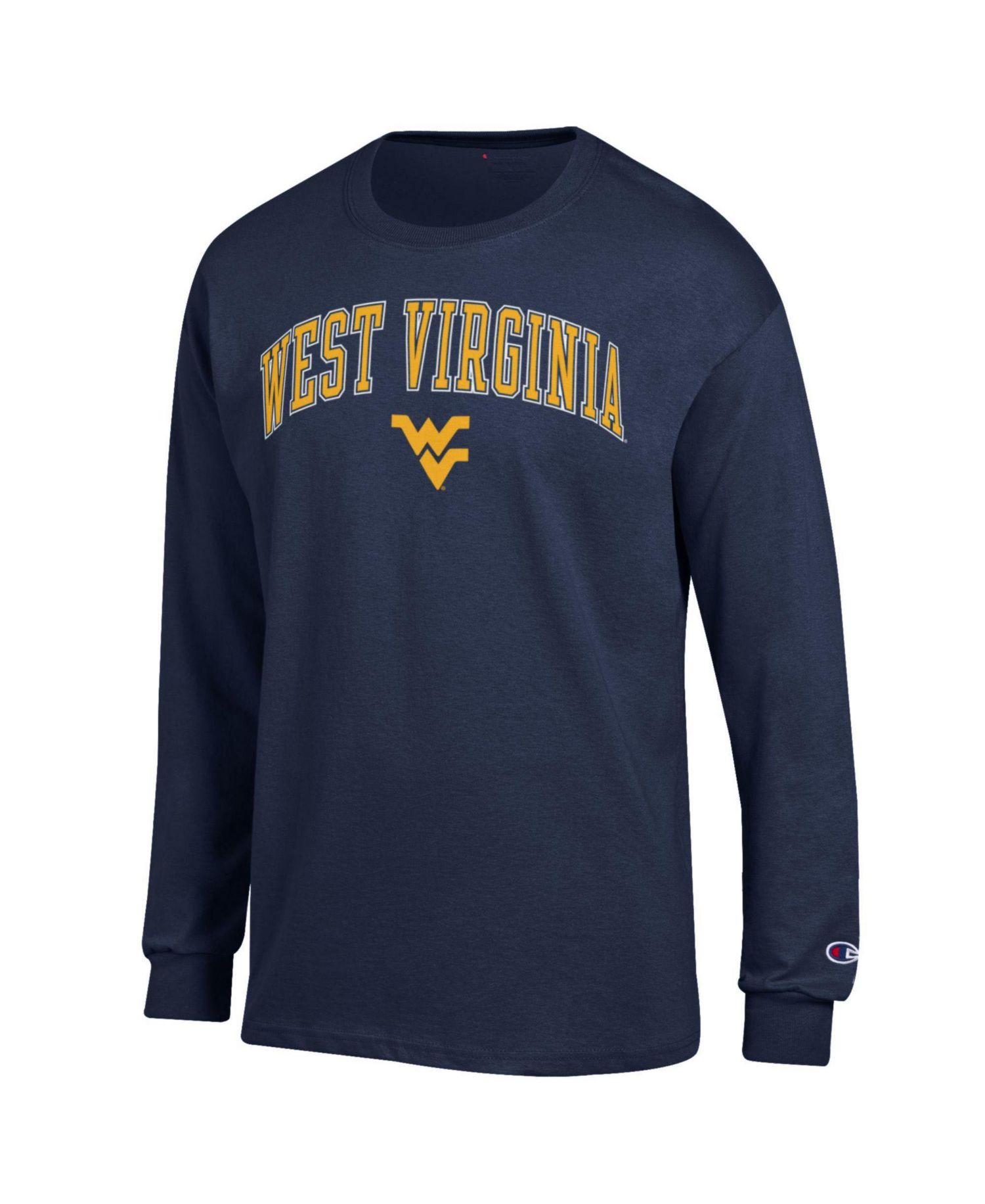 Men's White West Virginia Mountaineers Arch Over Logo Long Sleeve T-Shirt