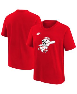 Big Boys and Girls Red Cincinnati Reds Cooperstown Collection Team Logo T-Shirt