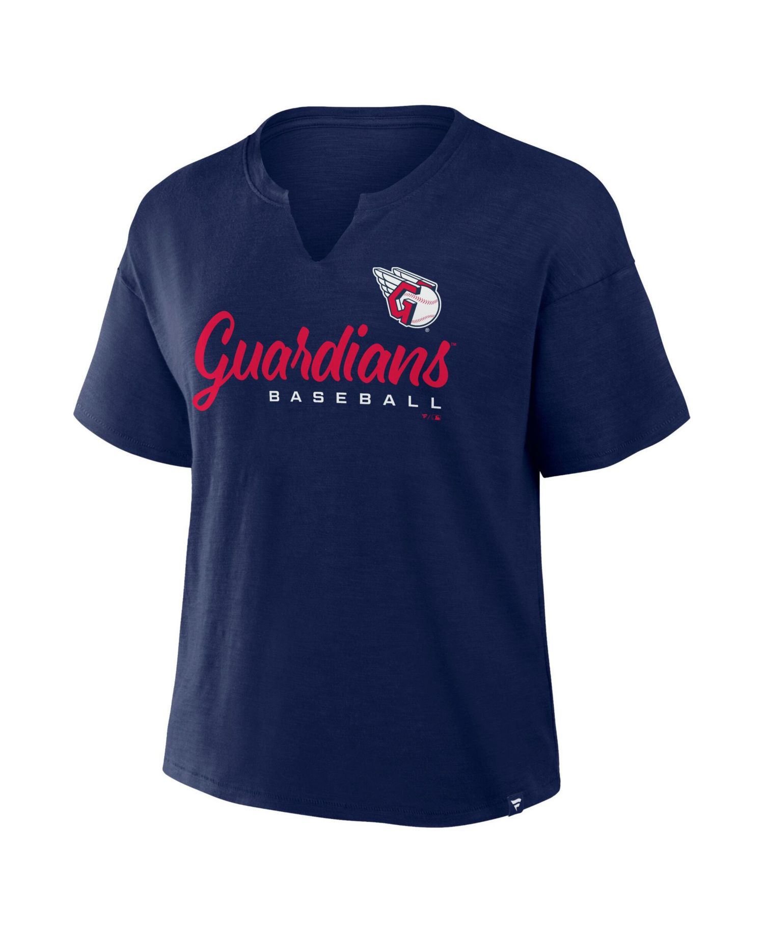 Women's Cleveland Guardians Boxy Slub Notch Neck T-Shirt
