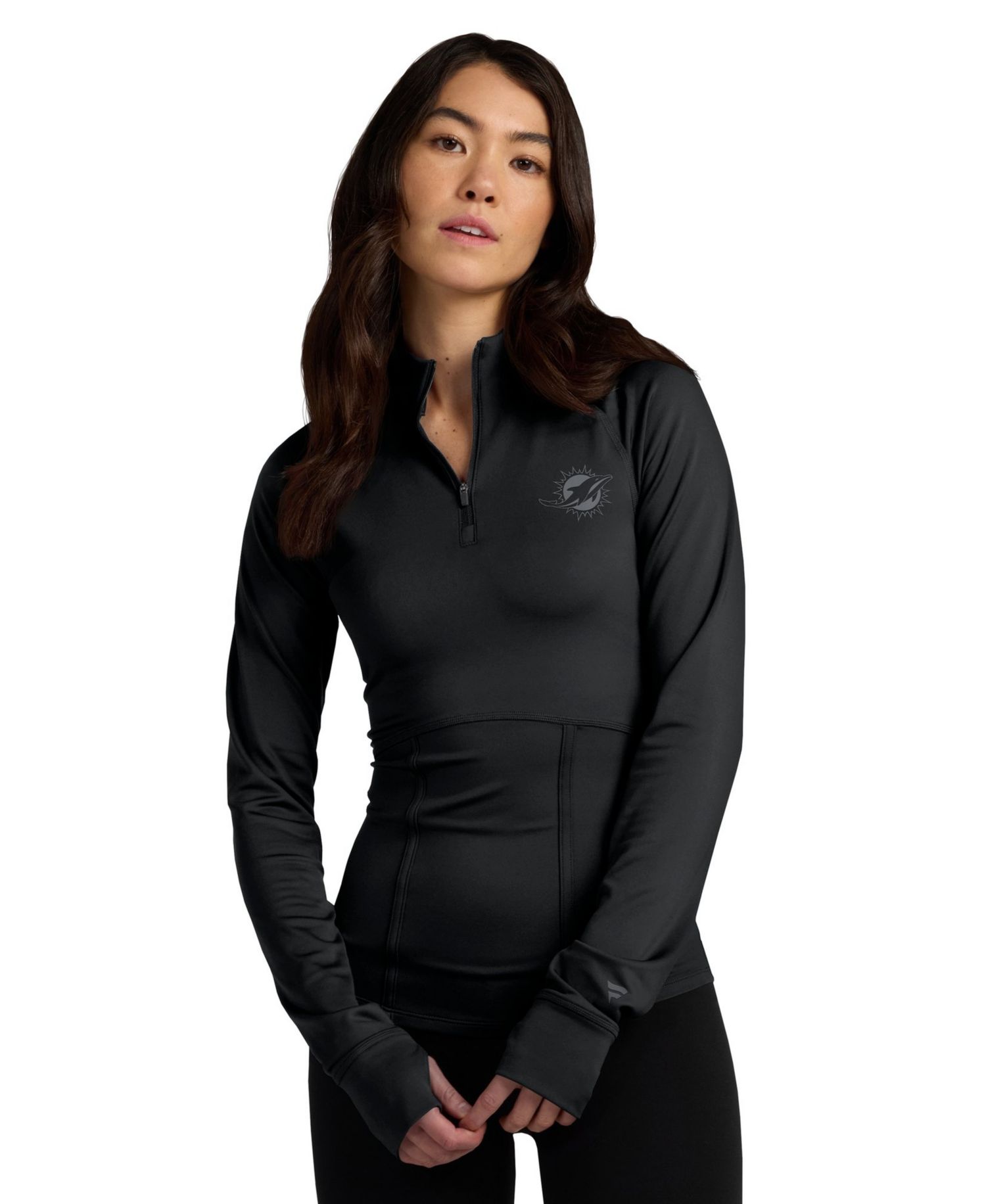Women's Miami Dolphins Elements Mock Neck Quarter-Zip Sweatshirt