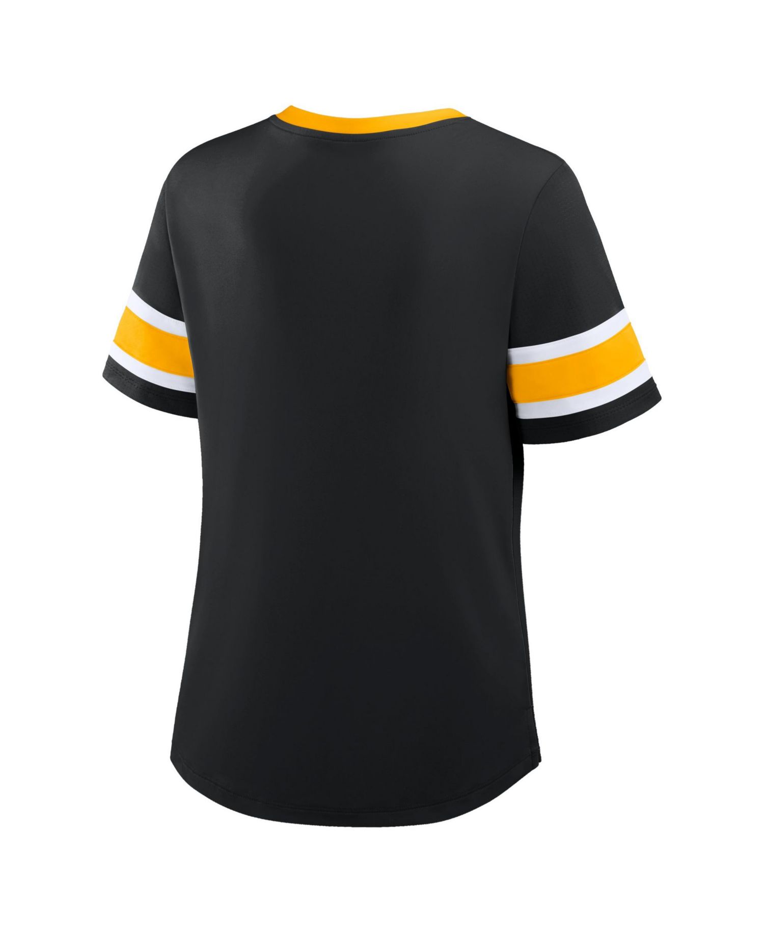 Plus Size Pittsburgh Steelers Red Zone Athena Lace-Up V-Notch Neck T-Shirt