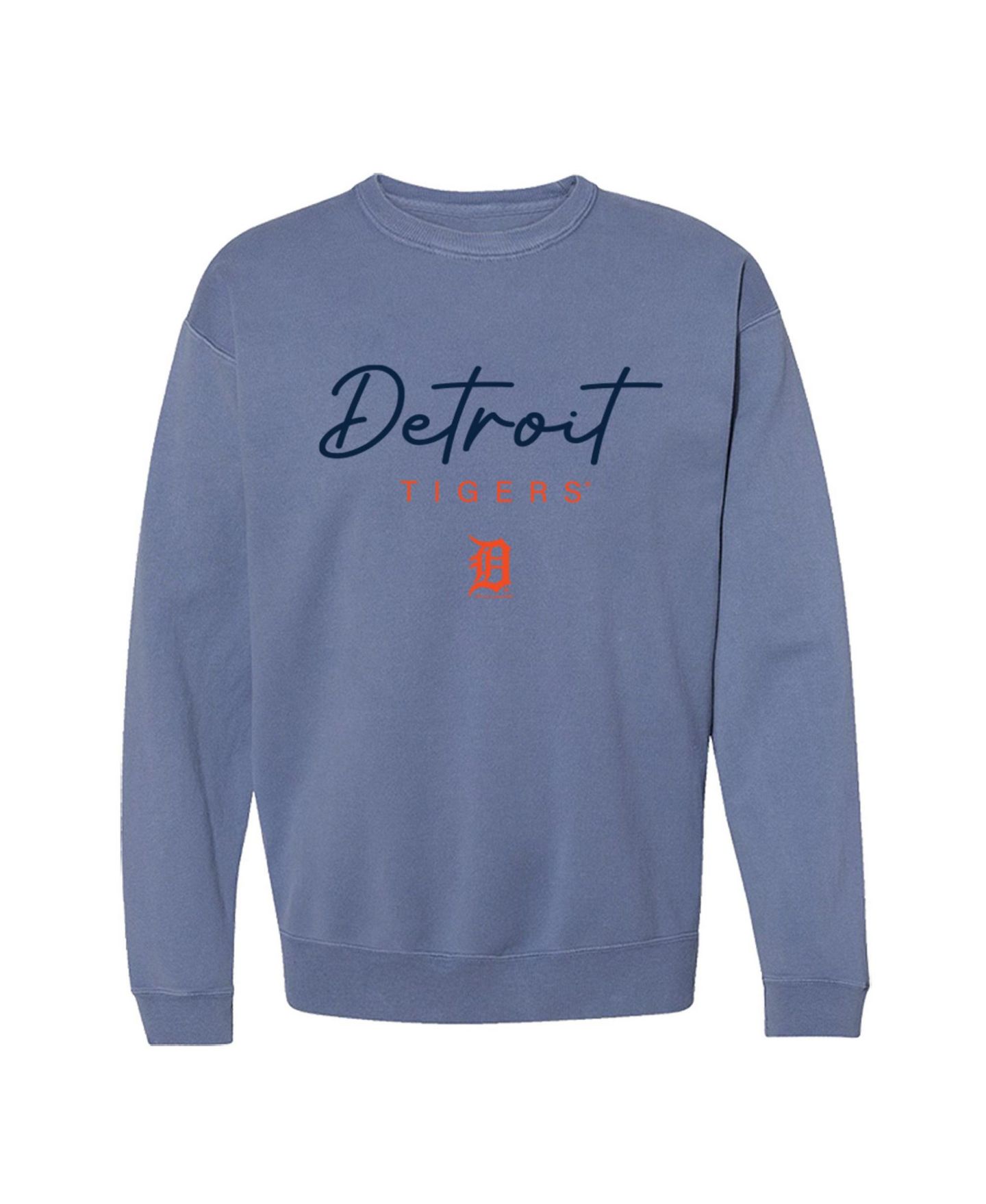 Женский свитшот Soft As A Grape Detroit Tigers Pigment Dye Fleece-Lined Crewneck — фото 1