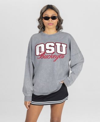 Women's Ohio State Buckeyes Long-Sleeve Oversized Snow Wash T-Shirt