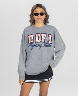 Women's Illinois Fighting Illini Oversized Dropped-Shoulder Long Sleeve T-Shirt