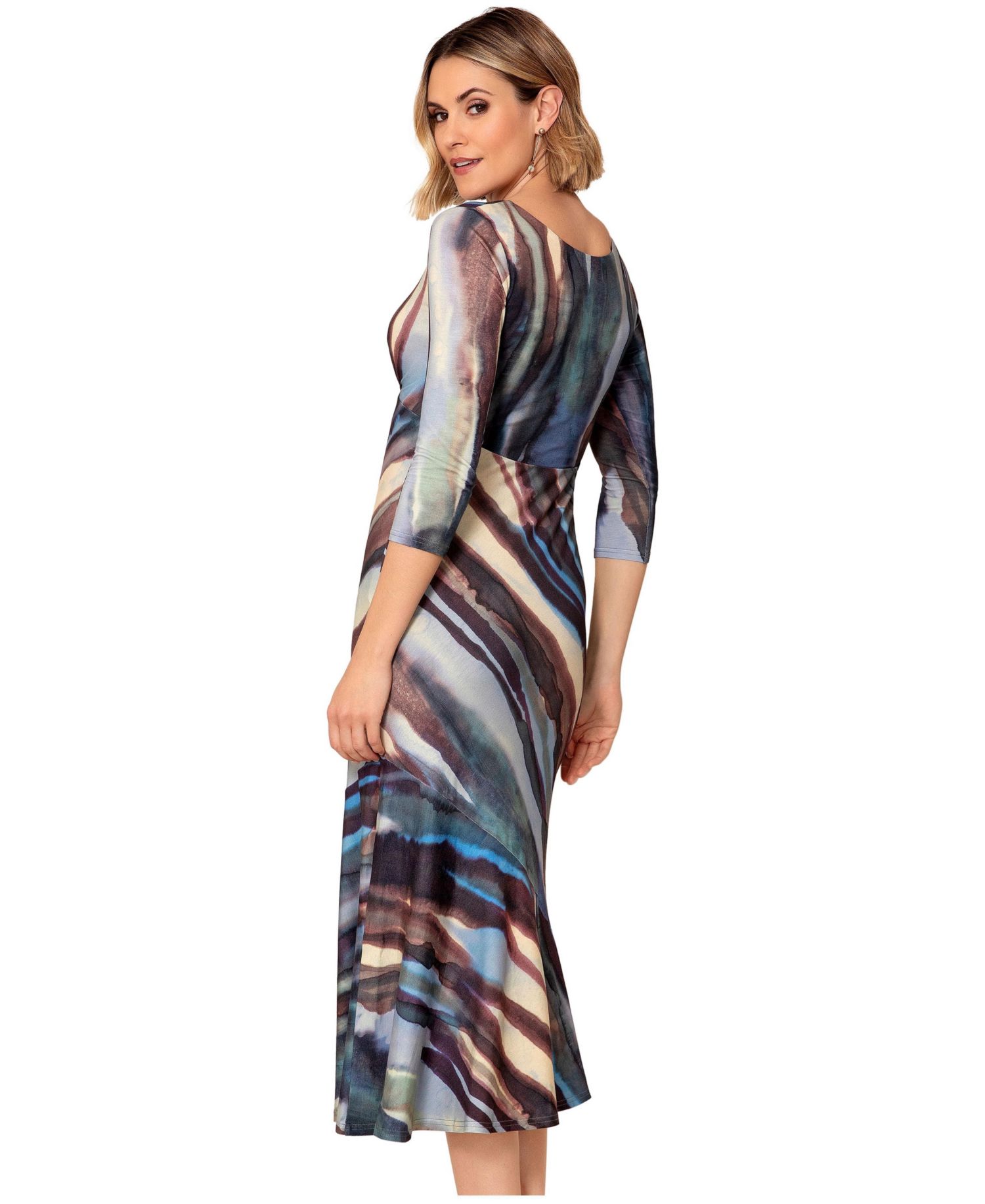 Women's Maxine Asymmetric Midi Boat Neck Dress